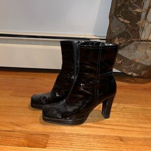 Nine West Black platinum heeled booties